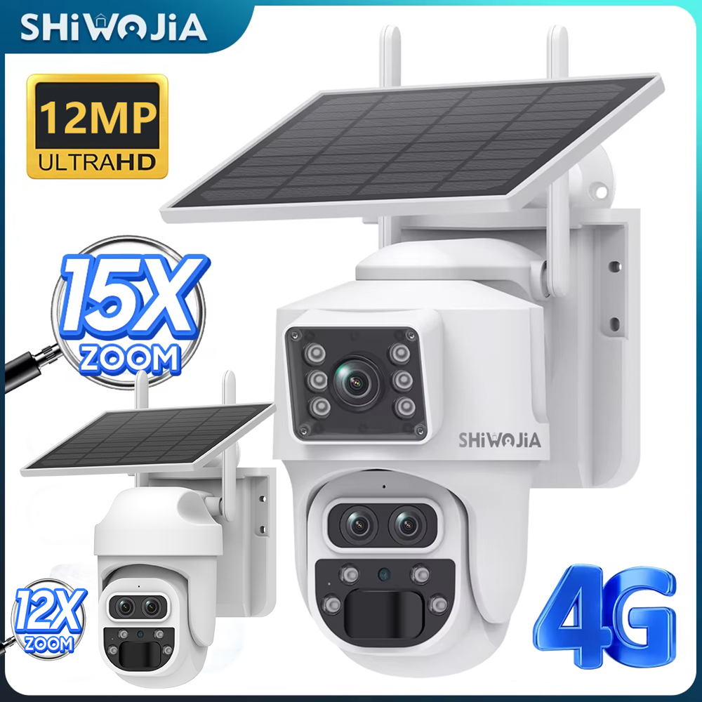 Garden Camera - SHIWOJIA 12MP 6K 15X 줌 태양열