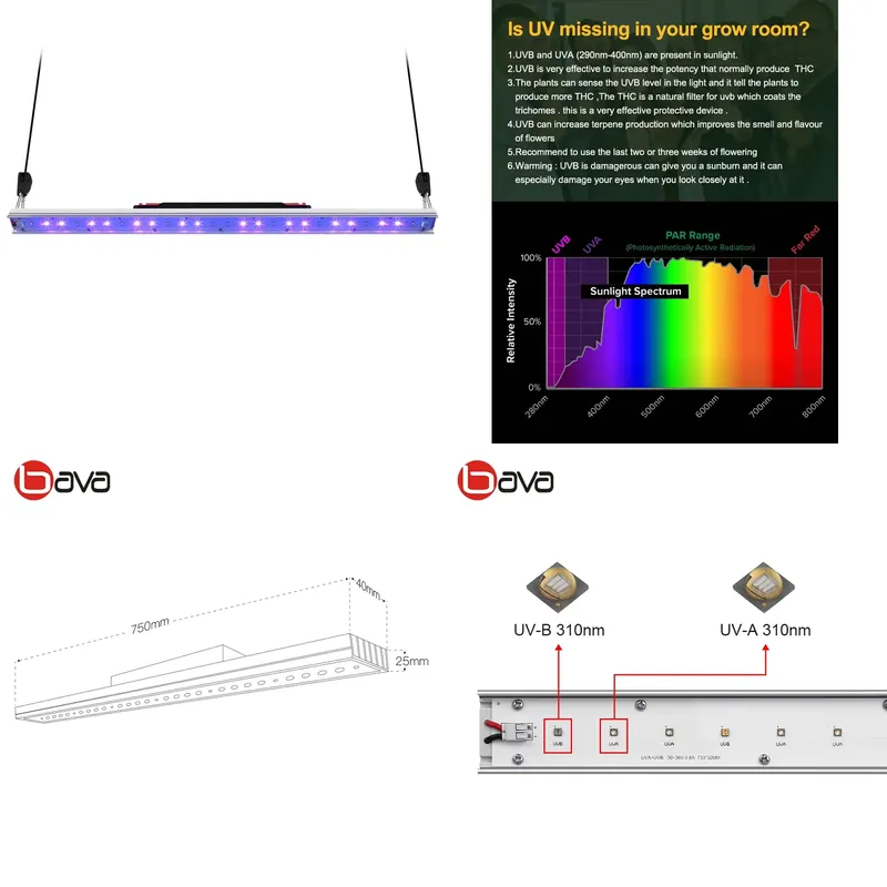 Grow Light Led - 바바그린 30W LED 식물 재배등 310nm