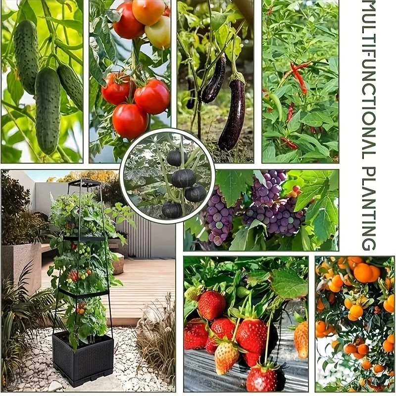 자동 급수 심기 상자와 트렐리스가 있는 토마토 타워 - - Hydroponic Tower 리뷰 및 가격
