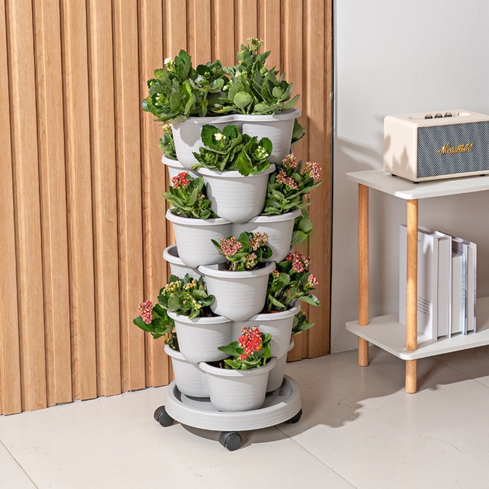 새로운 수직 타워형 쌓을 수 있는 플라스틱 화분, 이동 - Hydroponic Tower 리뷰 및 가격
